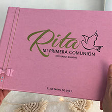 Cargar imagen en el visor de la galería, Libro de Firmas de Comunión para Niña Personalizado