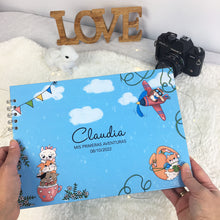 Cargar imagen en el visor de la galería, Álbum de fotos personalizado para bebé "MIAU!" EN ESPIRAL - Formato papel