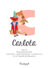 Cargar imagen en el visor de la galería, LÁMINA PERSONALIZADA NATALICIO “CIRCO DE PAPEL” - Formato papel