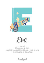 Cargar imagen en el visor de la galería, LÁMINA PERSONALIZADA NATALICIO “CIRCO DE PAPEL” - Formato papel