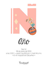 Cargar imagen en el visor de la galería, LÁMINA PERSONALIZADA NATALICIO “CIRCO DE PAPEL” - Formato papel