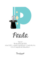 Cargar imagen en el visor de la galería, LÁMINA PERSONALIZADA NATALICIO “CIRCO DE PAPEL” - Formato papel