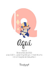 Cargar imagen en el visor de la galería, LÁMINA PERSONALIZADA NATALICIO “CIRCO DE PAPEL” - Formato papel