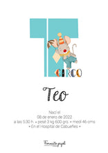 Cargar imagen en el visor de la galería, LÁMINA PERSONALIZADA NATALICIO “CIRCO DE PAPEL” - Formato papel