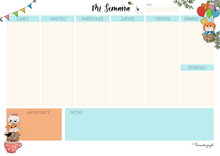 Cargar imagen en el visor de la galería, PLANIFICADOR SEMANAL DIN_A4 “MIAU!” - Formato papel